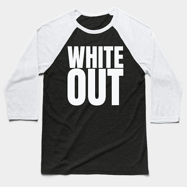 White Out (White on white design) Baseball T-Shirt by S'MORE STICKERS